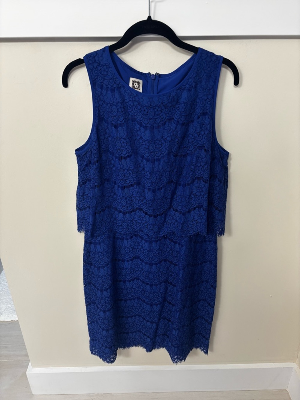 Anne Klein Cobalt Blue Lace Mini Dress